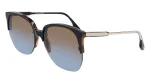 Victoria Beckham VB617S-005 Moteri&scaron;ki kvadratiniai akiniai nuo saulės, juodas blizgus rėmelis, pilki lę&scaron;iai, 63/15/140 mm