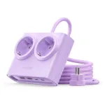 ORICO PDC25 25W 6-in-1 maitinimo blokas su 2 AC lizdais, 2 USB-A ir 2 USB-C prievadais - violetinė