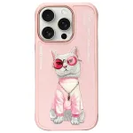 Nimmy Glasses Cool Cat Back Cover Case, skirta Apple iPhone 16 Pro Max 6,9 inch (rožinė)
