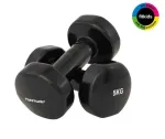 Tunturi Vinyl Dumbbells 5.0 kg (Set of 2) Black &ndash; Cast Iron Core, Non-Slip Ergonomic Grip
