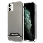 AMG AMHCN61TCBW kietas dėklas, skirtas iPhone 11 / XR 6,1 colio &ndash; permatomas su elektroplakiruotu juodos ir baltos spalvos rėmeliu
