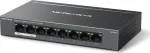 Mercusys MS108GP 8 prievadų Gigabit stalinis PoE+ komutatorius, 123W biudžetas, Plug & Play