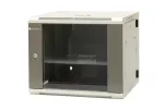 EMITER EM/AH6509 19 colių 9U sieninis dalinamas tinklo spintelė su grūdinto stiklo durelėmis, 600x550x500 mm, juoda