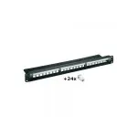 Wentronic 24 prievadų CAT6 UTP prievadų skydas, 1U 19 colių stovo tvirtinimas, juodas (95336)