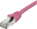 EXERTIS CONNECT S/FTP Cat 6A komutacinis kabelis, rausvas, 2,0 m, plonas snagless RJ45 854378