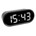 TFA Dostmann skaitmeninis žadintuvas su LED &scaron;viečiančiais skaitmenimis, ovalus, juodas, 0-50 &deg;C, &deg;F/&deg;C (60.2025.01)