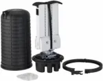 Optotec IP68 lauko kupolinė optinių skaidulų mova, iki 432 skaidulų, 525 mm auk&scaron;čio, 2x ovalios, 8x apvalios FTTx (FOCUS-ODC2-CB)