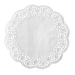 PAPSTAR apvali torto servetėlė, 320 mm, balto reljefinio nėrinių ra&scaron;to popieriaus, 40 g/m&sup2;, 1 vnt. (12456)