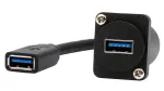 EXSYS EX-49165 D-Type panelinis USB-A moteri&scaron;kas-moteri&scaron;kas kabelio adapteris, USB 3.2 Gen 1, 20 cm