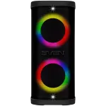 Ne&scaron;iojamas garsiakalbis SVEN PS-950, juodas, galia 2x80W RMS, TWS, Bluetooth, IPx4, FM, USB, microSD, LED ekranas, ličio baterija