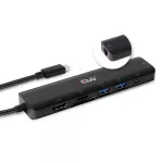 CLUB3D USB Type C 7-in-1 Hub HDMI 4K60Hz SD/TF kortelių lizdai 2x USB Type A USB Type C PD RJ45 suderinamas su Thunderbolt 3