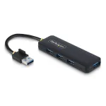 StarTech.com 4 prievadų USB-A &scaron;akotuvas, 5 Gbps, maitinamas i&scaron; magistralės, kompakti&scaron;kas kelioninis USB 3.0 skirstytuvas, apsauga nuo perkrovos (OCP)
