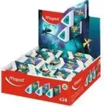 Maped Pyramide DRAGON plastikinis trintukas, baltas, trikampis, be ftalatų ir PVC, 24 vnt. ekspozicinė dėžutė (119527)