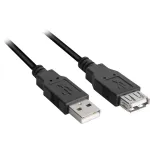 USB ilginimo kabelis Sharkoon USB-A (vyri&scaron;kas) į USB-A (moteri&scaron;kas) 1 m juodas