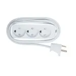 Prailginimo laidas Microconnect GRU035WDK 5 m, 3 ki&scaron;tukiniai lizdai, baltas