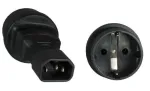 Microconnect PE14CEEAD maitinimo ki&scaron;tuko adapteris C14 į F tipo ki&scaron;tukinį lizdą, juodas