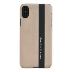Dėklas i&scaron; odos ir medžio iPhone X/XS &mdash; juoda oda