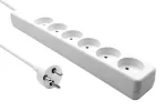 Microconnect MC-GRU0605DKW ilginimo laidas 5 m 6 ki&scaron;tukinių lizdų Baltas