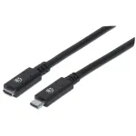 USB-C ilginimo kabelis Manhattan 50 cm, vyri&scaron;kas į moteri&scaron;ką