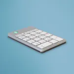 R-Go Tools Numpad Break ergonominė skaičių klaviatūra su pertraukų programine įranga, Bluetooth, balta