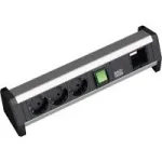 Bachmann maitinimo ilgintuvas 3x Schuko 1x GST18 juodas sidabrinis