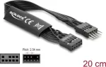 Delock HD garso plok&scaron;čiasis prailginimo kabelis, 9 kontaktų ki&scaron;tukas į lizdą, 20 cm, juodas
