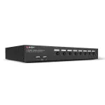 Lindy 39540 8 prievadų KVM komutatorius (DisplayPort 1.2, USB 2.0 ir garso), vienas vietinis naudotojas, skirtas montuoti stove, juodas