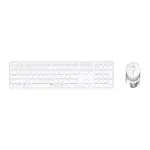 Rapoo 9850M belaidis klaviatūros ir pelės rinkinys, RF Wireless / Bluetooth, QWERTZ voki&scaron;kas, baltas