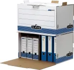 Fellowes archyvinė dėžė R-Kive PRIMA, balta-mėlyna, i&scaron; 100% perdirbto kartono, 100% perdirbama (0029901)