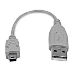 StarTech.com 6 colių Mini USB 2.0 laidas - A į Mini B, 0,152 m, USB A, Mini-USB B, USB 2.0, Vyri&scaron;kas/Vyri&scaron;kas, Pilka