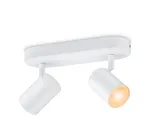 WiZ IMAGEO 2x reguliuojamas prožektorius, i&scaron;manus lubinis &scaron;viestuvas, Wi-Fi/Bluetooth, baltas, Wi-Fi 4 (802.11n), 802.11b, 802.11g, LED, metalas