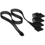 Corsair Premium Sleeved 4x SATA maitinimo laidas, skirtas Type-5 maitinimo &scaron;altiniui - juodas