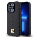 DKNY DKHMP15LPSHRPSK Hardcase, skirta iPhone 15 Pro 6,1 inch, juoda, odos ra&scaron;tas, monograma, metalinis logotipas, MagSafe