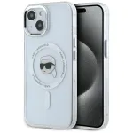 KARL LAGERFELD IML Metal Karl Head MagSafe Dėklas Apple iPhone 15 - Baltas