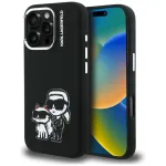 KARL LAGERFELD Silicone Karl & Choupette Sketch MagSafe Case, Apple iPhone 16 Pro, Juoda