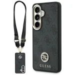 Guess 4G Big Rhinestone Triangle Strap MagSafe Telefono Dėklas Samsung Galaxy S26 - Juodas