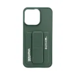 iLike Apple iPhone 15 Pro Leather Hidden Pocket Stand Cover Green