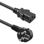 QOLTEC maitinimo laidas su SCHUKO CEE kampuotu ki&scaron;tuku IEC C13 1,8 m juodas