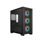 Cooler Master Elite 301 ARGB Mini Tower dėžė, juoda, su langu, 3x 120 mm ARGB ventiliatoriai