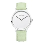 BERING moteri&scaron;kas laikrodis 14937-304 (39 mm) &ndash; mėlynas saulės spindulių ciferblatas, sidabrinis Milanese tinklelio apyrankė