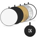 K&F Concept 5-in-1 Round Reflector 110cm su difuzoriumi ir ne&scaron;iojimo dėklu - KF18.0003