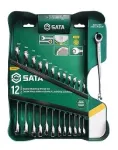 SATA 13 dalių dvigubo reketo kombinuotų raktų rinkinys su X-Beam dizainu, metriniai, 8&ndash;21 mm, chromo vanadžio plienas, liejamas dėklas