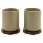 Bredemeijer Umea arbatos puodelių rinkinys 2x 200ml smėlio spalvos su padėkliukais 142025