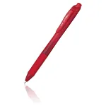 Pentel EnerGel X i&scaron;traukiamas gelinis ra&scaron;iklis &ndash; raudonas ra&scaron;alas, 0,7 mm, raudonas permatomas korpusas