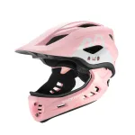 ROCKBROS TT-32002 Rabbit vaiki&scaron;kas transformuojamas &scaron;almas su nuimamu smakro apsaugu, dydis M (54-58 cm), rožinis