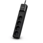 CyberPower Tracer III P0420SUD0-FR apsauginis filtras nuo įtampos &scaron;uolių, juodas, 4 ki&scaron;tukiniai lizdai, 200-250 V, 1,8 m
