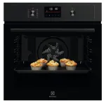 Įmontuojama elektrinė orkaitė Electrolux EOD4P57H &ndash; 72 L, pirolizė, garai, konvekcija, grilis 2300 W, juoda