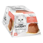 Purina Gourmet Revelations &scaron;lapias kačių ėdalas su la&scaron;i&scaron;a, 2 x 57 g