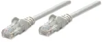 Intellinet tinklo jungiamasis laidas, Cat6, 1m, Pilka, CCA, U/UTP, PVC, RJ45, Auksuoti kontaktai, Apsaugotas nuo užkabėjimo, Su gaubtuku, Viso gyvenimo garantija