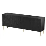 JUNGLE komoda 190x40.5x74.5 juodas matinis + auksinės kojos